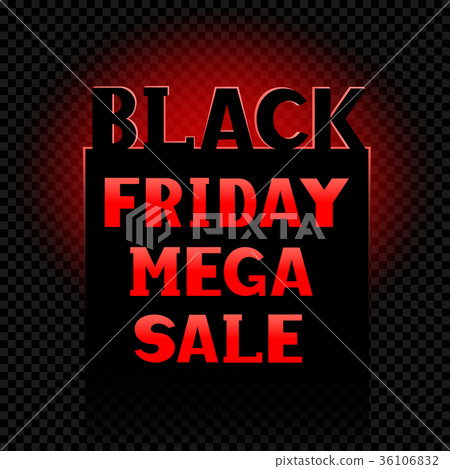 black friday text in red neon light lamp 36106832