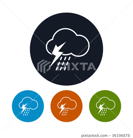 Icon cloud with thunderstorm - Stock Illustration [36106878] - PIXTA