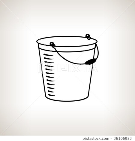 Silhouette bucket on a light background Silhouette bucket on a light background 36106983