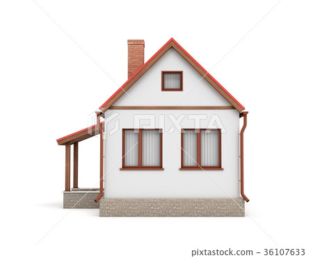 3d rendering of a small residential house with a 3d rendering of a small residential house with a 36107633