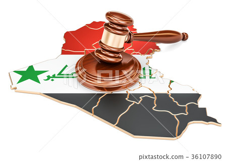 Wooden Gavel on map of Iraq, 3D rendering Wooden Gavel on map of Iraq, 3D rendering 36107890