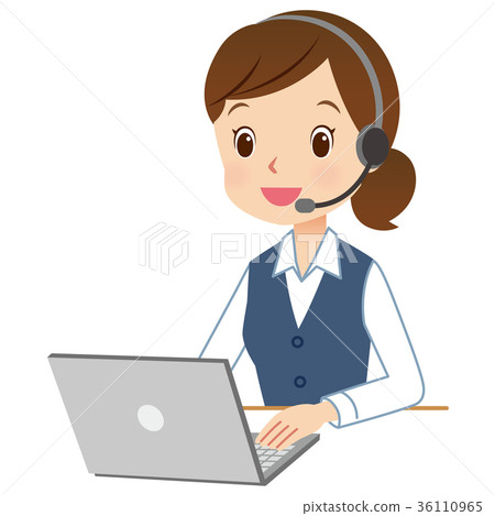 電話接線員年輕女子 電話接線員年輕女子 36110965
