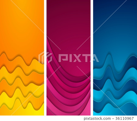 Bright abstract wavy vertical banners design Bright abstract wavy vertical banners design 36110967