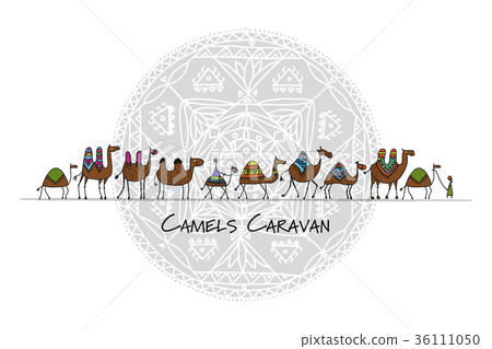 Camels caravan, sketch for your design Camels caravan, sketch for your design 36111050