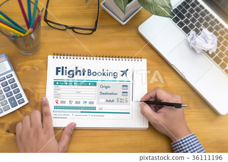 GO Flight Booking Air Online Ticket Book Concept 36111196