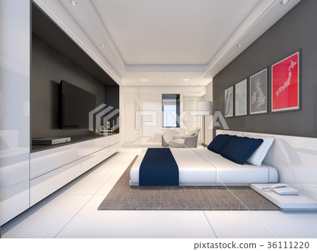 Modern luxury bedroom , 3d rendering Modern luxury bedroom , 3d rendering 36111220
