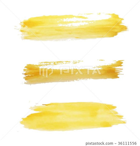 set of grunge artistic brush strokes in yellow 36111556