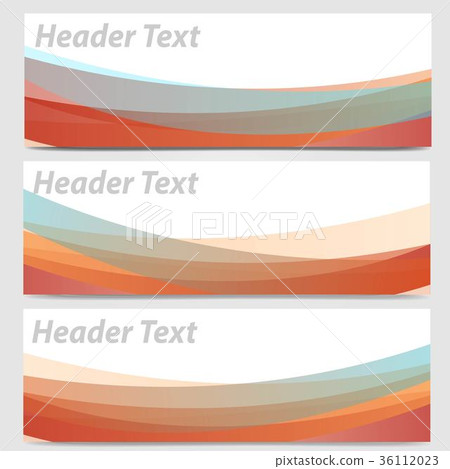 Vector set of abstract colorful wave header banner 36112023
