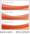 Vector set of abstract orange and red wave header  36112024