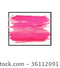 pink water color brush strokes in black frame 36112091