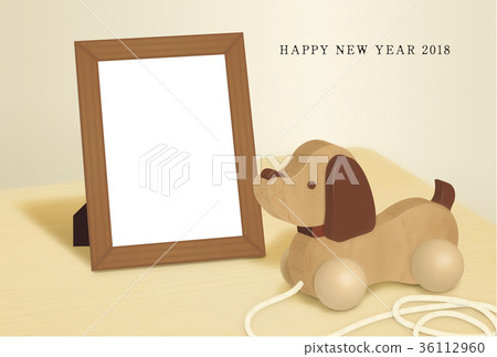 新年卡2018年木製玩具和相框 36112960