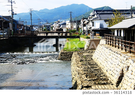 Yamaguchi Prefecture Yanai River and scenery with white walls 36114318