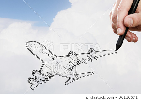 Designer draw airplane Designer draw airplane 36116671