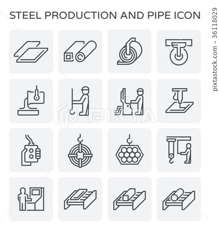 steel production icon steel production icon 36118029