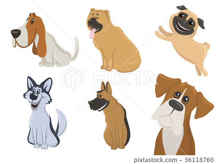 Set of funny dogs in different emotional states 36118760
