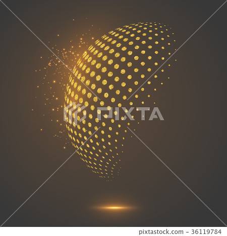 Glitter abstract globe dotted sphere. Glitter abstract globe dotted sphere. 36119784