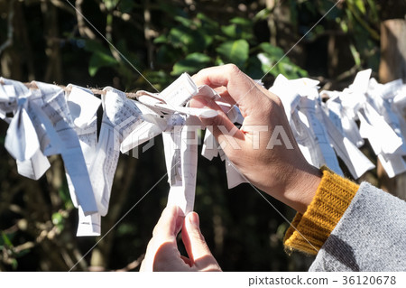 Hands tying a fortune 36120678