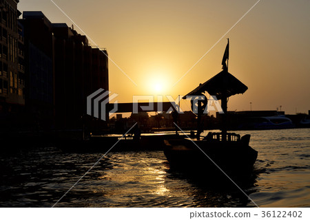 The traditional Abra boat in Dubai Creek The traditional Abra boat in Dubai Creek 36122402
