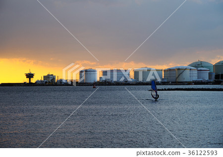 千葉港日落千葉港風帆衝浪 36122593