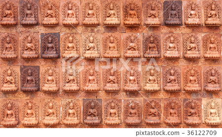 the red texture of the Buddha. 36122709