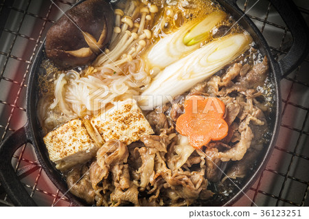 Wagyu beef sukiyaki pan with sukiyaki pan Wagyu beef sukiyaki pan with sukiyaki pan 36123251