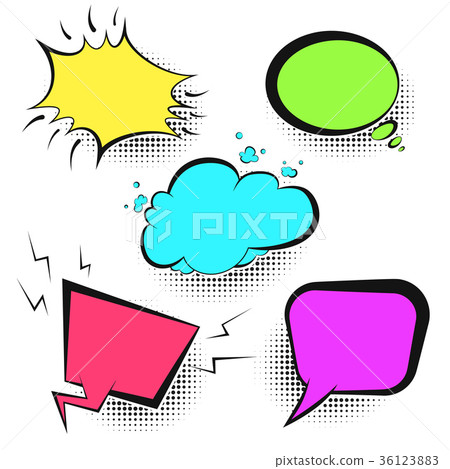 Bright colors retro comic speech bubbles 36123883
