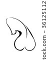 Abstract silhouette of a beautiful nude woman. 36125112