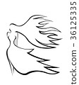 Silhouette of a girl and the wind. 36125335