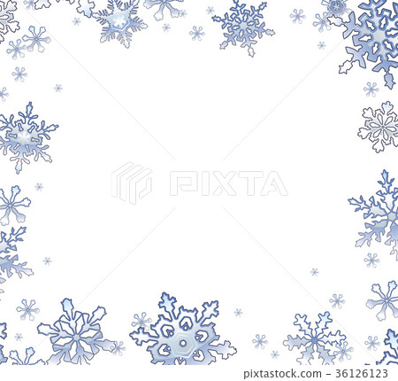 Christmas frame with frosty snowflakes - Stock Illustration [36126123 ...