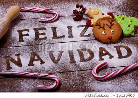 text feliz navidad, merry christmas in spanish text feliz navidad, merry christmas in spanish 36126400