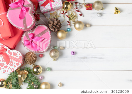 Gift box with colorful small bell, Christmas ball Gift box with colorful small bell, Christmas ball 36128009