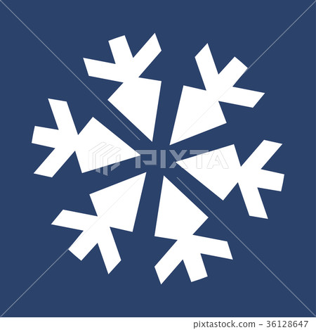 Vector white snowflake on blue background - Stock Illustration ...