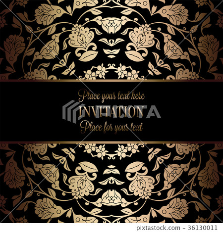 Vintage baroque Wedding Invitation template Vintage baroque Wedding Invitation template 36130011
