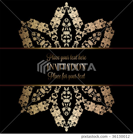 Vintage baroque Wedding Invitation template Vintage baroque Wedding Invitation template 36130012