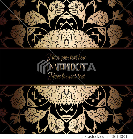 Vintage baroque Wedding Invitation template Vintage baroque Wedding Invitation template 36130013