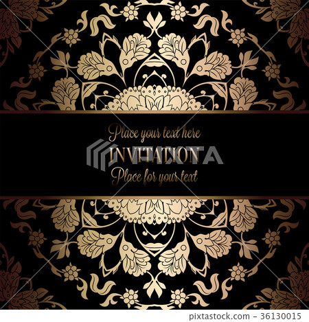 Vintage baroque Wedding Invitation template 36130015
