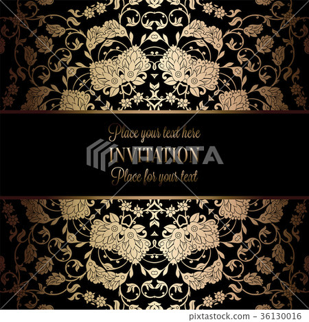 Vintage baroque Wedding Invitation template 36130016