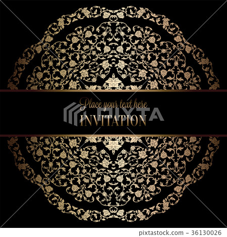 Vintage baroque Wedding Invitation template Vintage baroque Wedding Invitation template 36130026