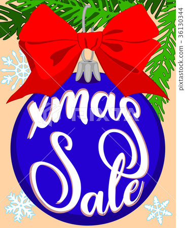 Christmas sale bright colorful poster with tree 36130344