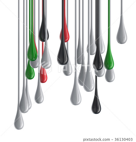 3D color glossy paint drop blobs 36130403