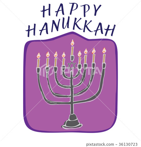 Happy Hanukkah card hand drawn Happy Hanukkah card hand drawn 36130723