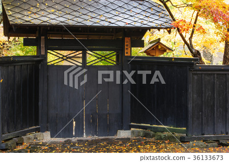 Morning samurai residence square corner building 36133673