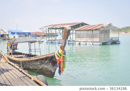 boat and terrace near the sea 36134286