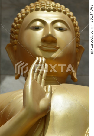Hand of Buddha In Buddhist temple in Thailand 36134365