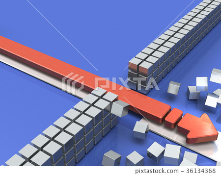 抽象的3DCG插圖顯示突破 36134368