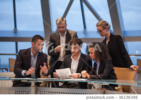 Group of business people having meeting together 36136398