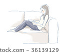 A woman relaxing on the sofa 36139129
