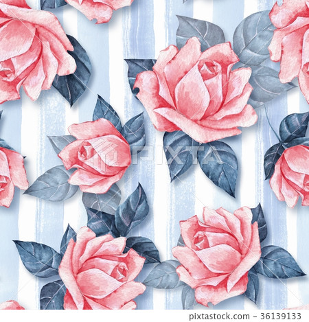 Floral seamless pattern with roses 27 36139133
