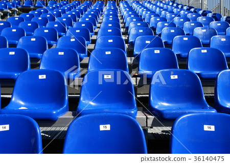 Blue Seats On Stadium 36140475