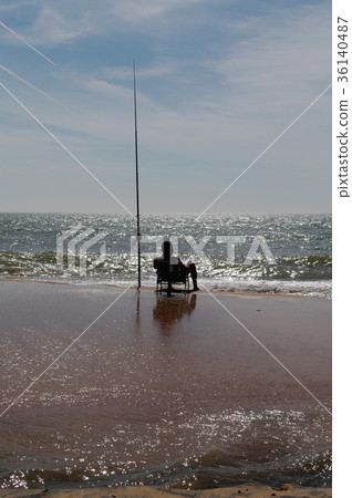 fishing beach ocean fishing beach ocean 36140487